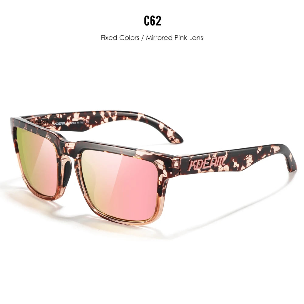 KDEAM Sleek Square Style Suits For Women And Men Fishing Sunglasses Polarized Vibrant Colors Three Dimensional Sunglass