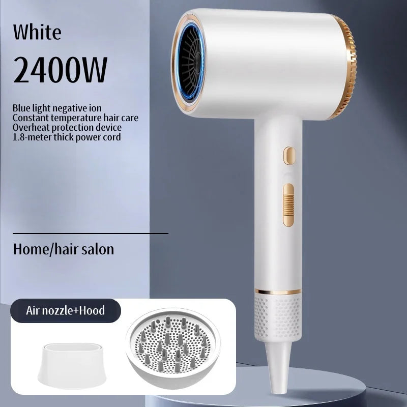 New 2400W High-Speed Hair Dryer With Blue Light Negative Ion Quick Drying And Silent Hair Care, Dedicated For Home Hair Salons