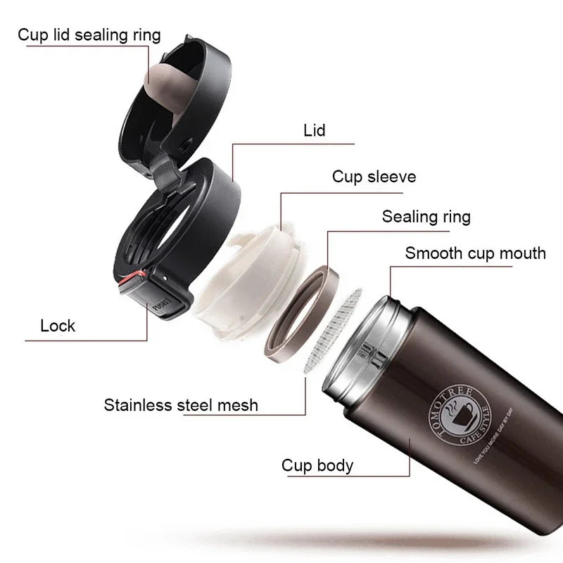 380ml Double 304 Stainless Steel Coffee Mug Leak-Proof Thermos Mug Travel Thermal Cup Water Bottle Thermos Cup