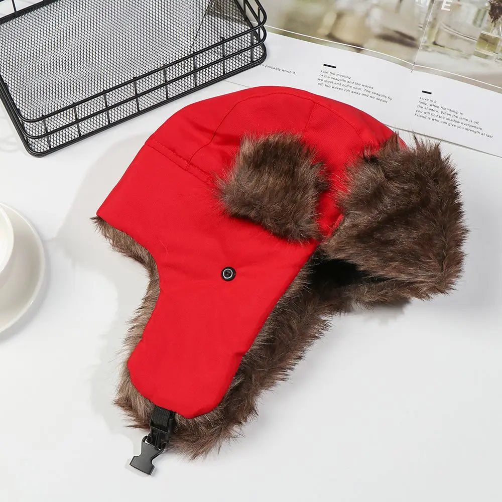 Warm Trapper Earflap Winter Cap Russian Ushanka Ski Hat Winter Hats
