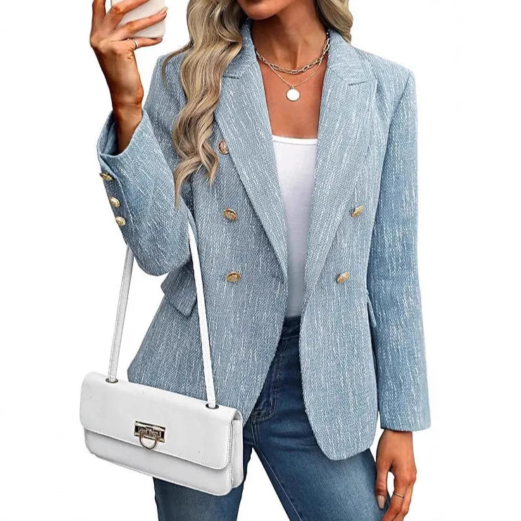 2026 Women's New Fashion Trend Temperament Basic Slim Slim Versatile Suit Solid Color Simple Office Commuter Suit Women's Suit