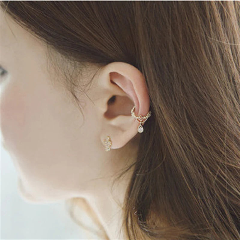 Pearl Ear Cuff Clip Earrings Non-Piercing Bone C-shaped Ear Ring Without Puncture Minimalist Earrings for Women Fashion Jewelry