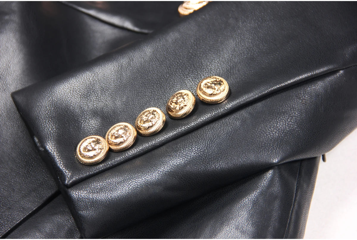 2024 Spring And Autumn New High-end Fashion, Simple Temperament, Slim Slim Skin, Women's Pu Leather Suit Skirt Dress