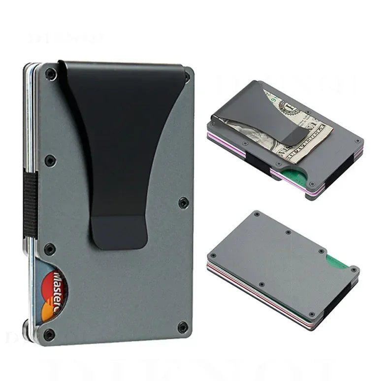 1PC ANTI RFID Blocking Minimalist Card Holder Wallet for Men 2025 Slim Mini Fashion Wallet - Metal Wallet with Money Clip Unisex