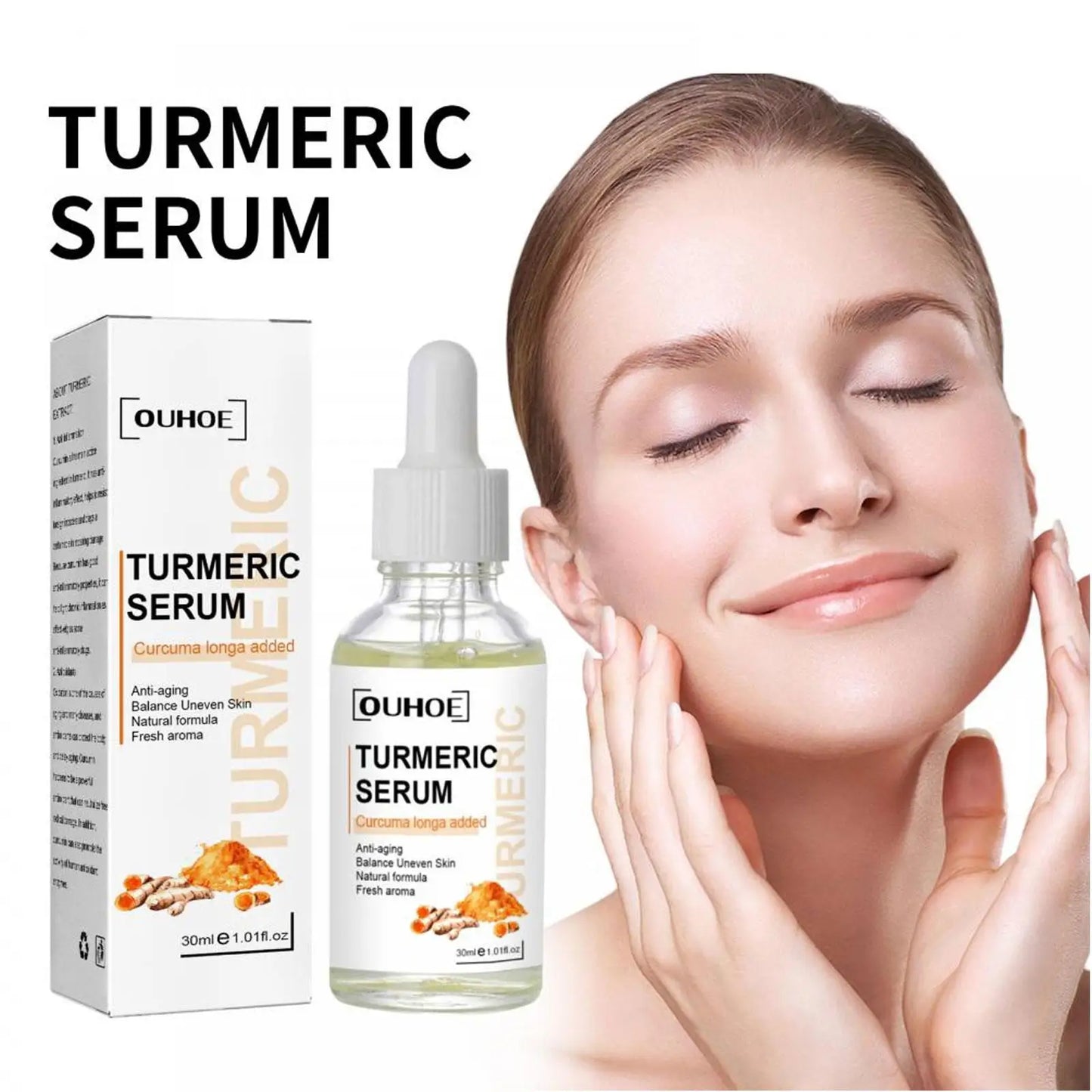 Turmeric Essence Serum Essential Oil Organic Moisturizing Smooth Skin Spot Reducing Fine Lines Turmeric Face Care Oil 30ml