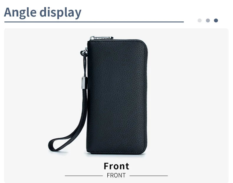 RFID Function Wallet for Women Geniune Leather Luxury Design Long Zipper Handbags Cowhide Card Bags Female Fashion Purse