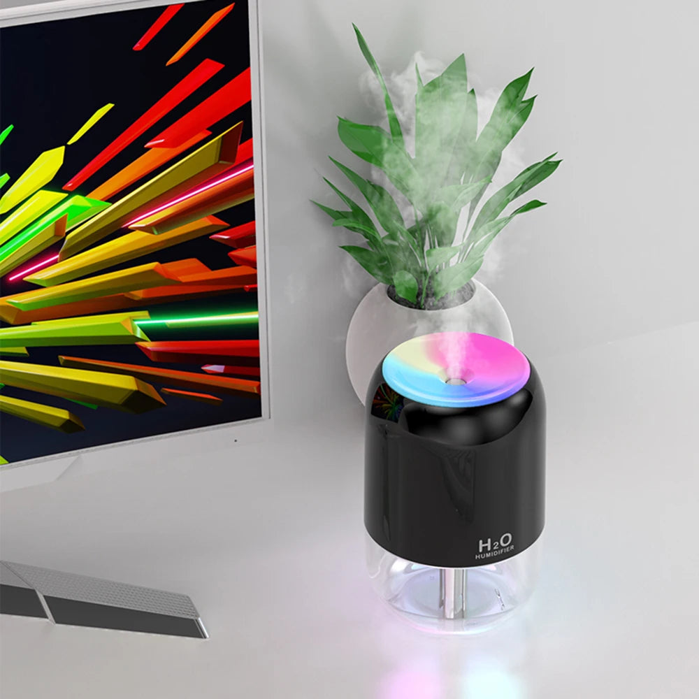 Colorful Cool Mist Mini Humidifier 300ml USB Personal Desktop Humidifiers for Car Office Home Travel, Auto Shut-Off 2 Mist Modes