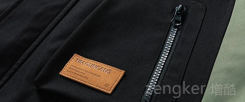 Big size jacket men's spring autumn multi-pocket loose Patchwork jacket hooded youth trendy tops Youth clothes 8XL 9XL