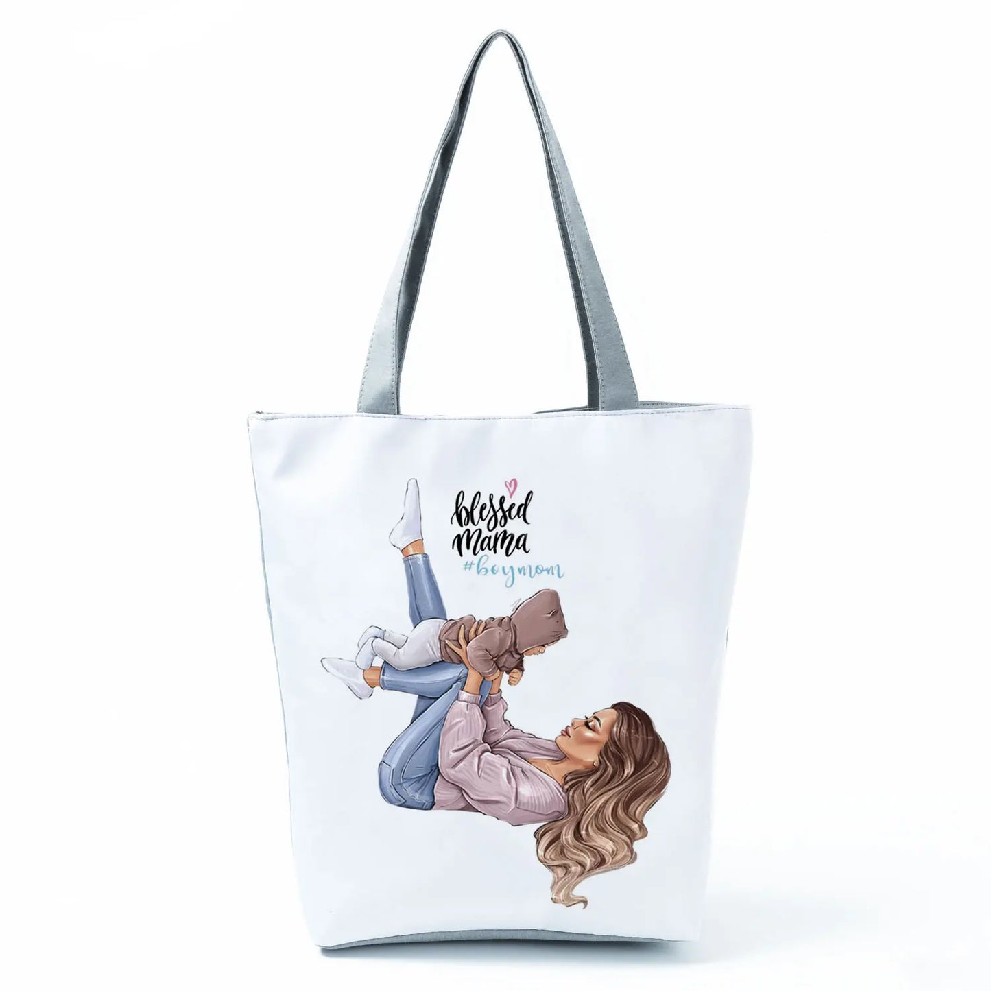 Golden Afro Woman Printed Handbags Pretty Fashion Shoulder Bag Eco Portable Shopping Bag High Capacity Beach Bag Practical Tote
