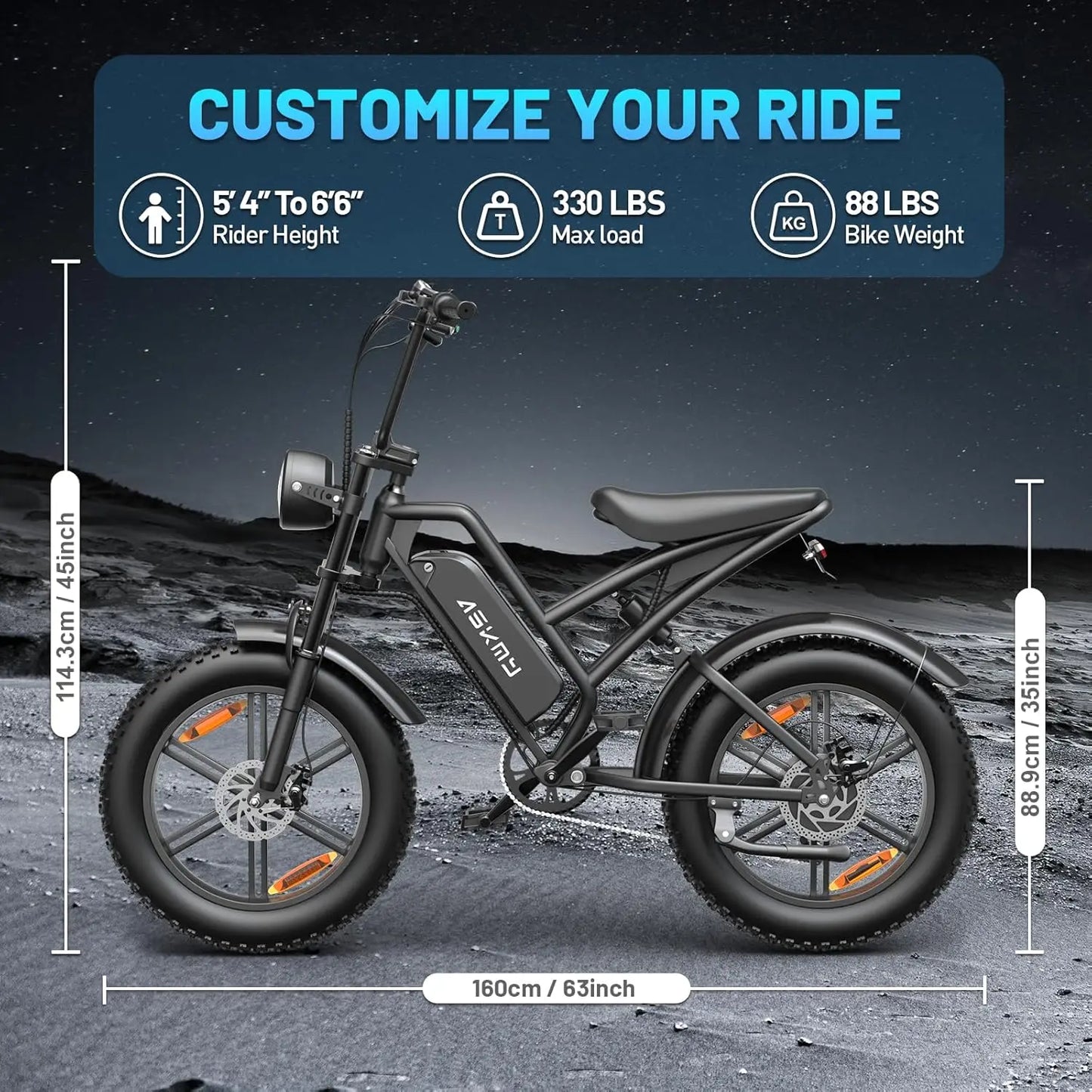 Electric Bike for Adults and Teens with 500W/750W/1500W Peak Motor, 14"/20"/26" E Bike with 48V Removable Battery,, Customized