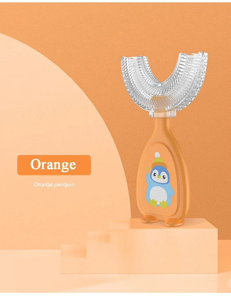 360 Degree U-Shaped Kids Toothbrush Soft Silicone Bristles Waterproof Oral Care Teeth Whitening Children's Health Brush