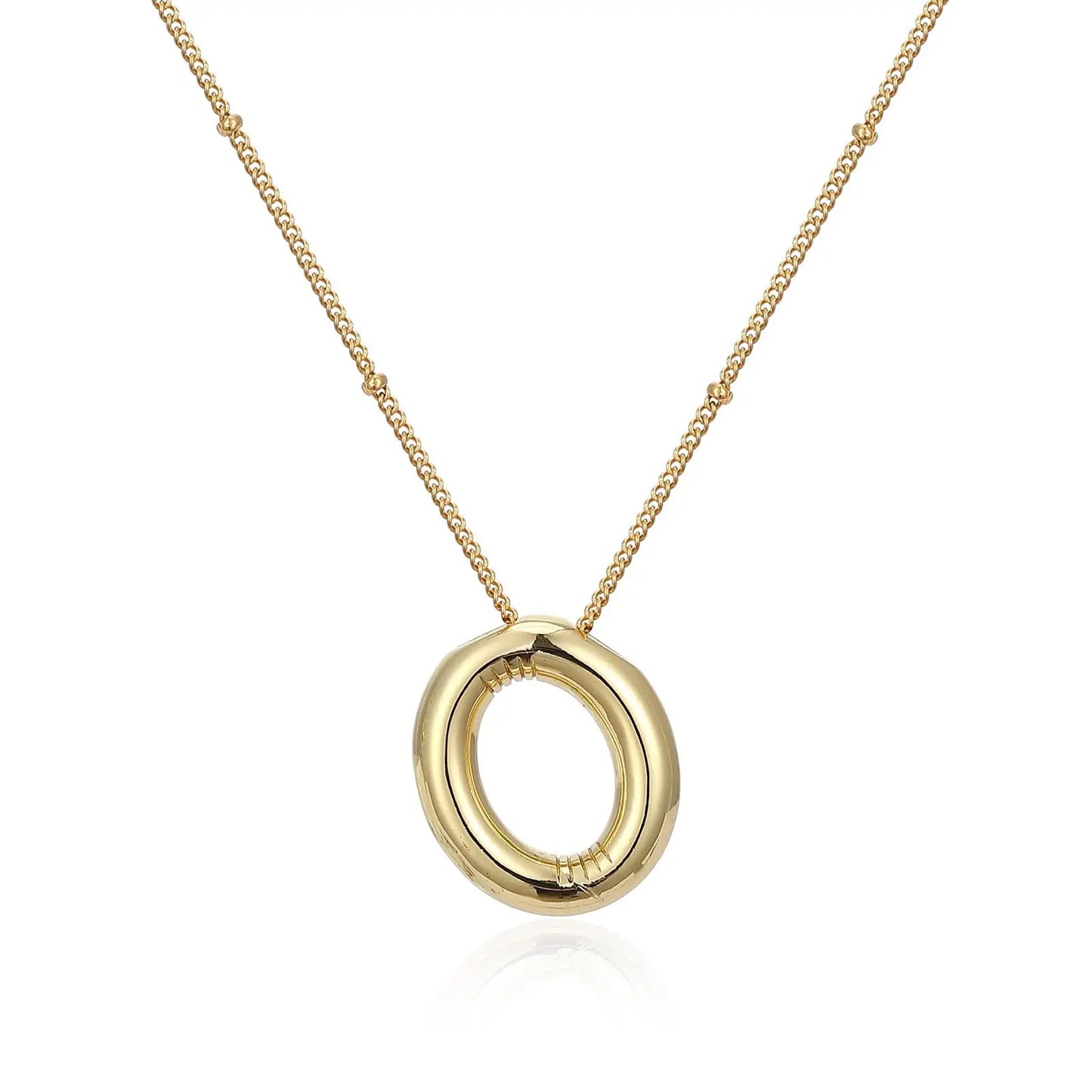 LATS Gold Plated Metal Chunky Alphabet Balloon Bubble Initial Letter Pendant Necklace for Women Men Boy Fashion Jewelry