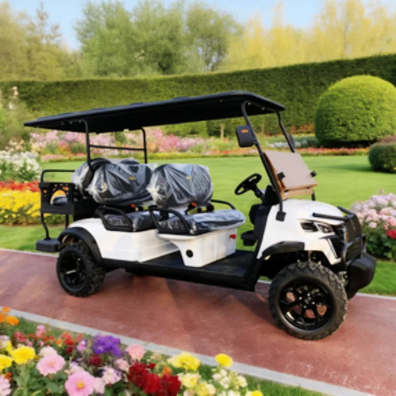 China New 4+2 6 Seat Electric Car Low Speed Electric Off-Road Vehicle Folding Seat Electric Golf Cart With 60V 72V Battery