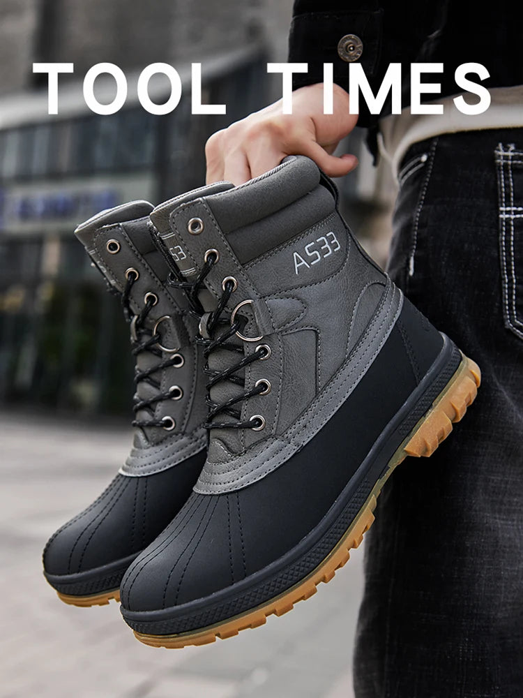 Plus Size 47 Outdoor Men Boots Winter Snow Boots for Men Training Work Boots Waterproof Slip-Resistant Keep Warm Winter Shoes