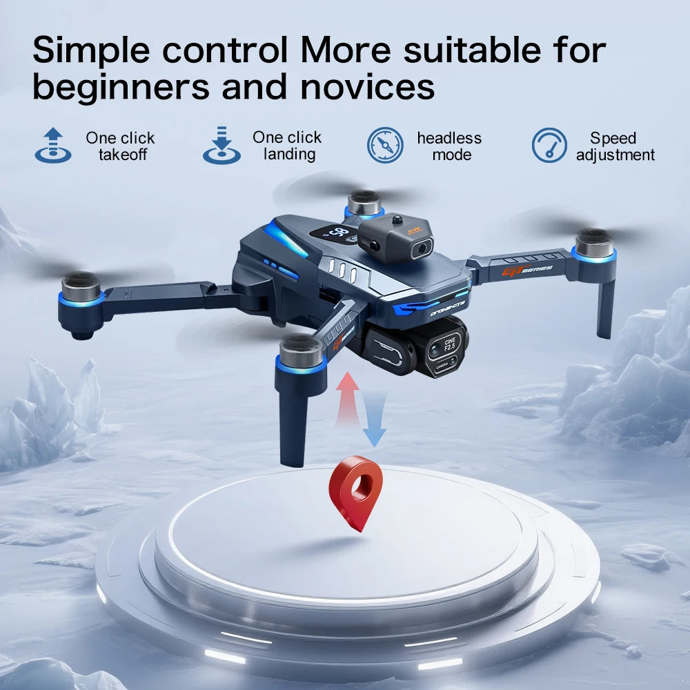 NEW GT8 Mini Drone with GPS 8K Dual Cameras 180° UHD HD 5G WiFi Brushless Motors Obstacle Avoidance FPV Foldable Quadcopter 3000