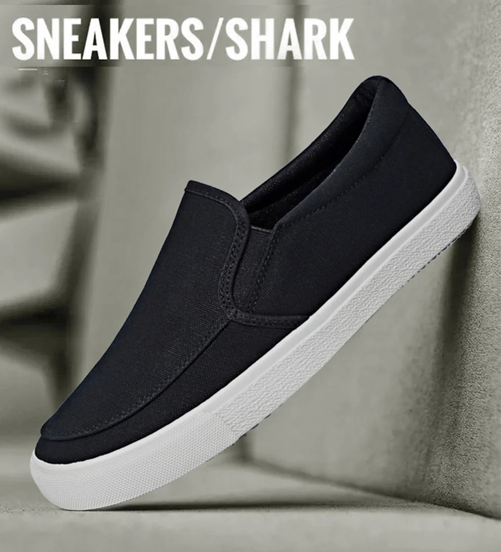 2026 Men Casual Canvas Shoes Spring Breathable Pure Color Anti-slip Soft-Soled Men's Driving Cloth Shoes BD26001