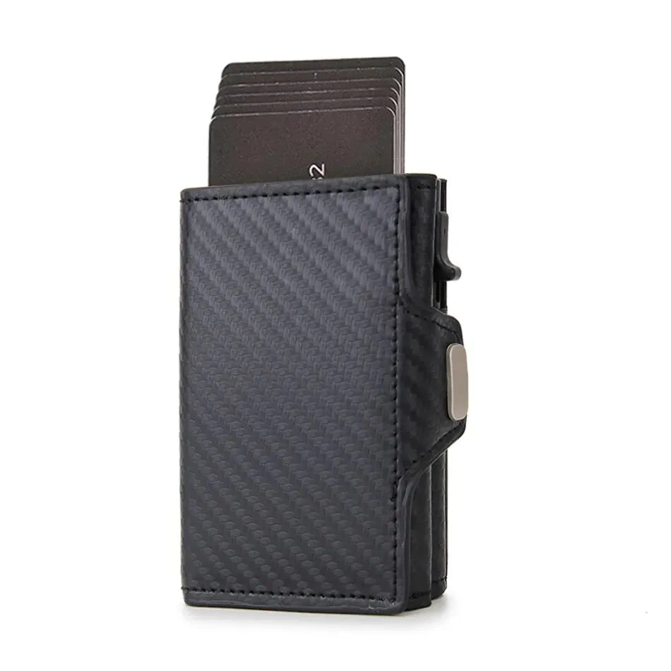 Rfid Carbon Fiber Card Holder Men Wallets Slim Thin Coin Pocket ID Bank Credit Cardholder Case Aluminum Minimalist Smart Wallet