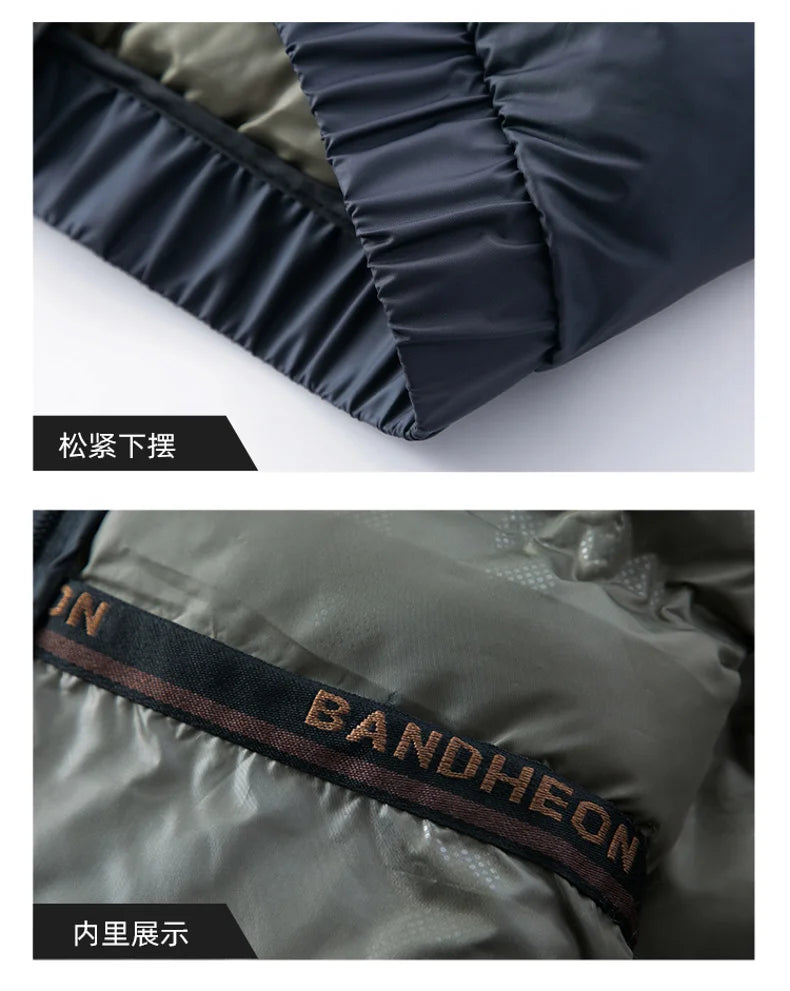 Winter Men Casual Parkas Solid Color Warm Thickened Jacket for Men Quality Turn-down Collar Male Overcoat 2024 Fashion All-match