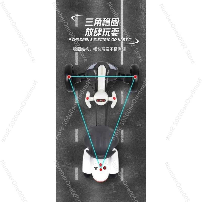 Children's electric kart electric four-wheeler foldable adults can sit in a portable children's car