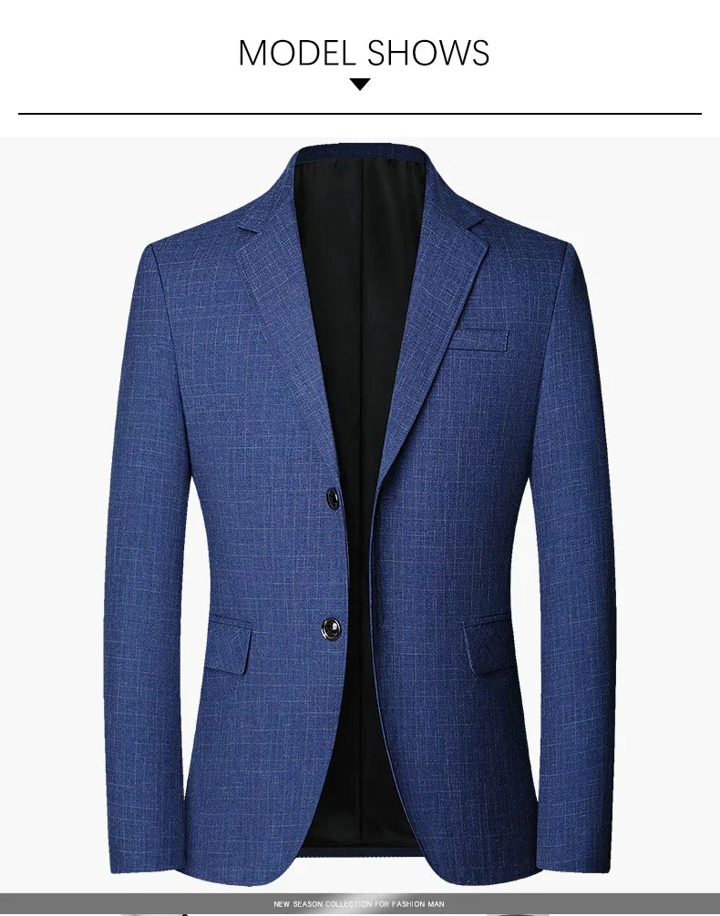 TFETTERS Brand 2025 Spring Mens Wedding Suits Blazer Check Autumn Single Breasted Suits Blazers Men Fashion Blazer for Mens