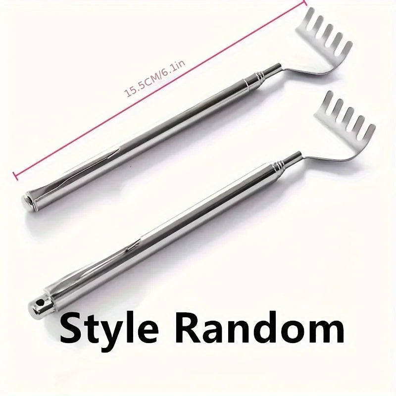 Stainless Steel Retractable Back Scratcher - Extendable Itch Relief Tool with Non-Ticking Scratching Artifact, Portable Back Rak