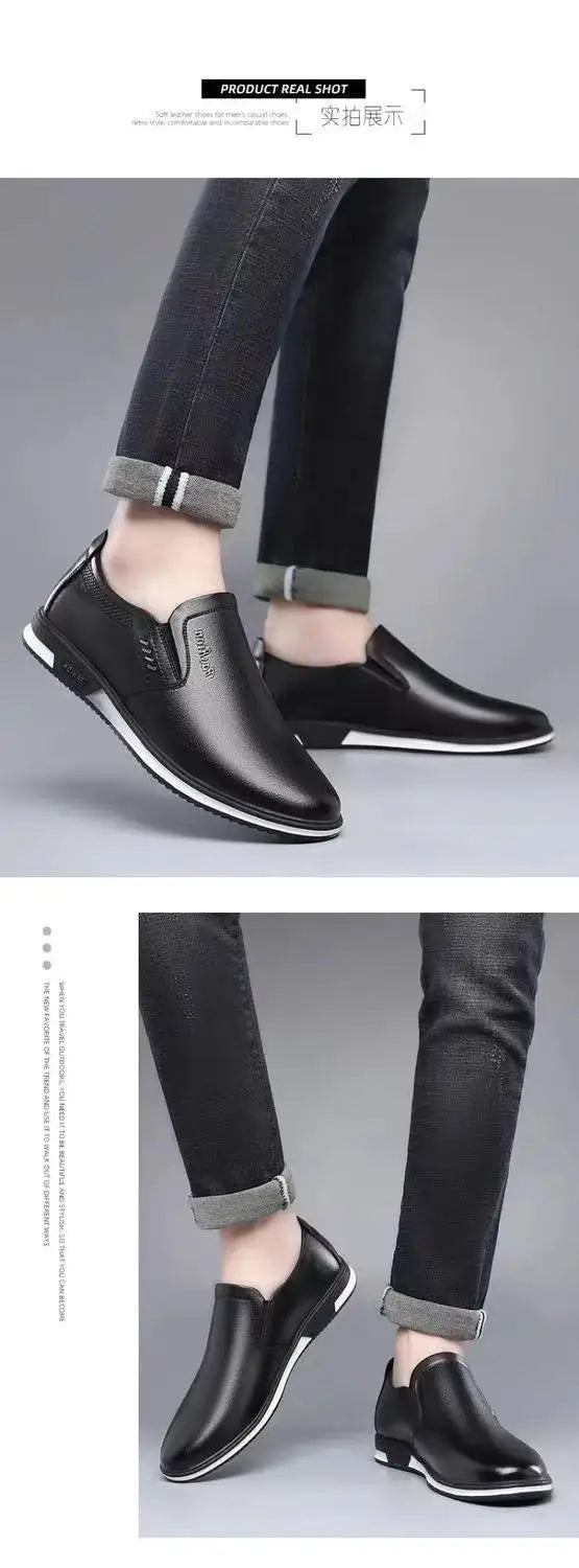 Leather Casual Shoes Man Black Loafers Shoes Men Luxury Designer Slip on Shoes for Men 2022 Zapatos De Hombre Chaussure De Homme