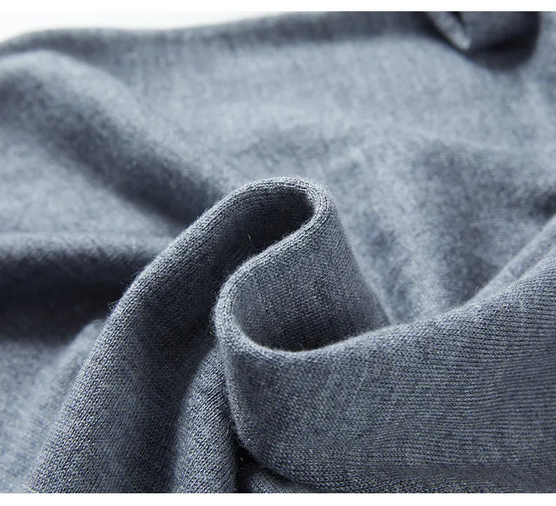 Men's Fine Wool Sweater Polo Collar Pullover Spring Autumn New Cashmere Knitwear Smart Casual Loose Men's Shirts Warm Soft Tops