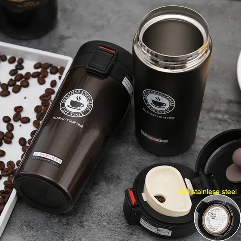 380ml Double 304 Stainless Steel Coffee Mug Leak-Proof Thermos Mug Travel Thermal Cup Water Bottle Thermos Cup