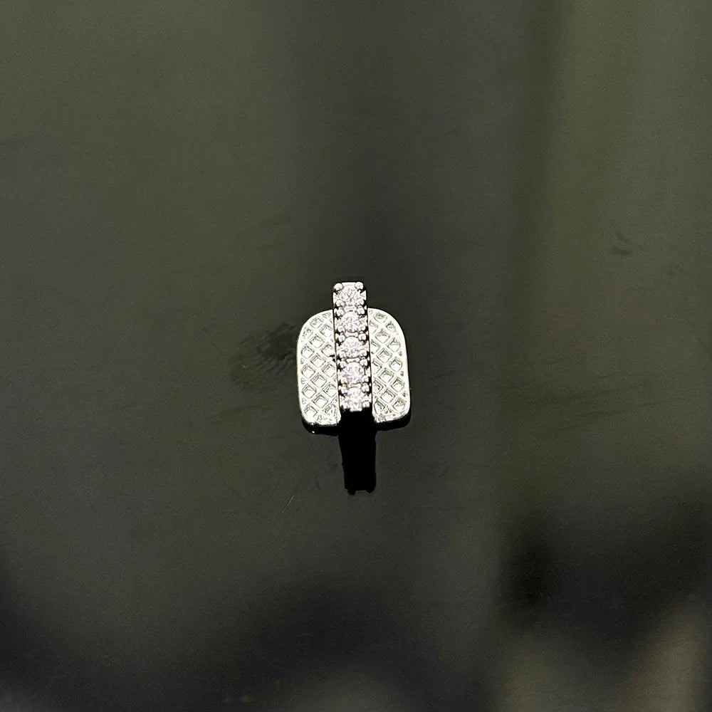 YOUNGX Hip Hop Single Vertical Bar Zircon Teeth Grillz Y2K Vintage CZ Stone Tooth Caps For Women Men Jewelry Dental Grills