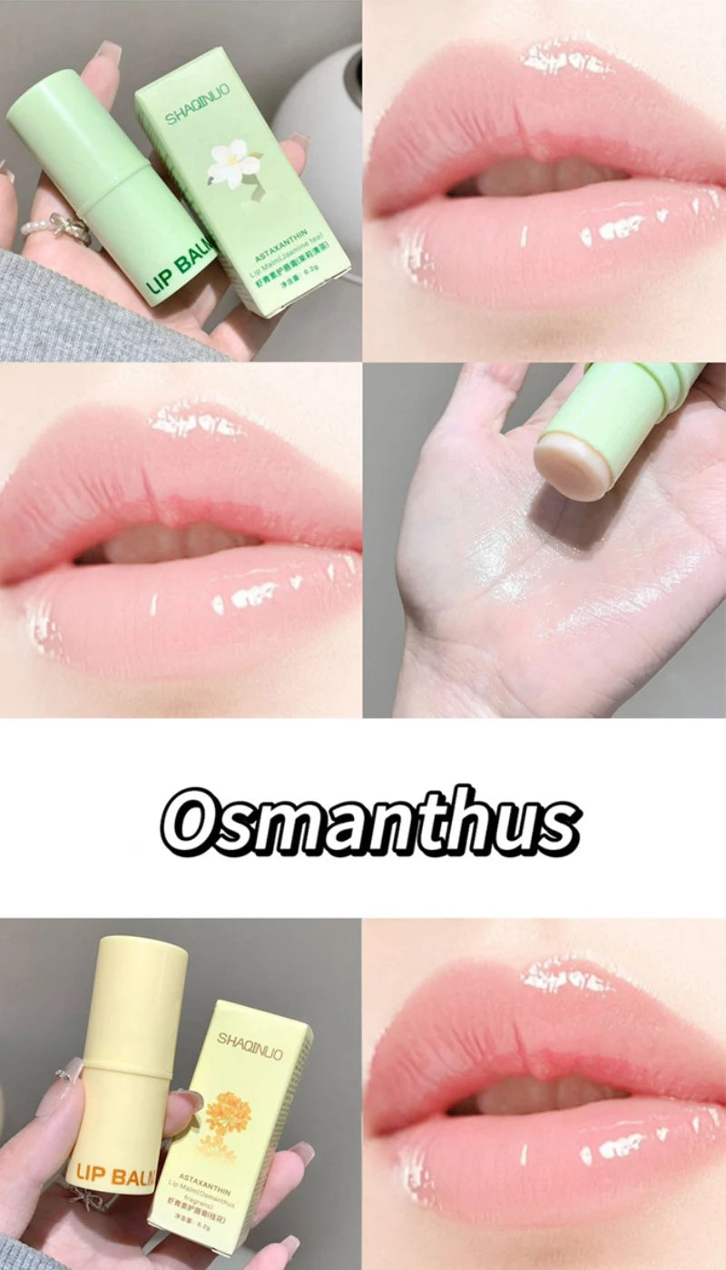 SHAQINUO Astaxanthin Lip Balm - Deep Moisturizing, Reduces Lip Lines, Fruity Fragrance, Say Goodbye to Chapped Lips
