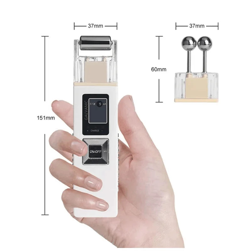Wireless Galvanic Microcurrent Skin Firming Machine Face Skin Cleaner Skin Tightening Tools Facial Lifting Device Massage Roller