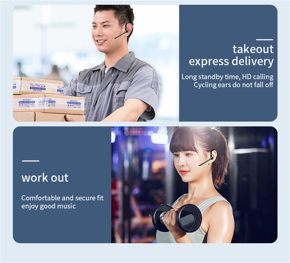 Wireless Bluetooth Headphones With Microphone Earphones Handsfree Noise Canceling Headset For Talking Business Driving Audifonos
