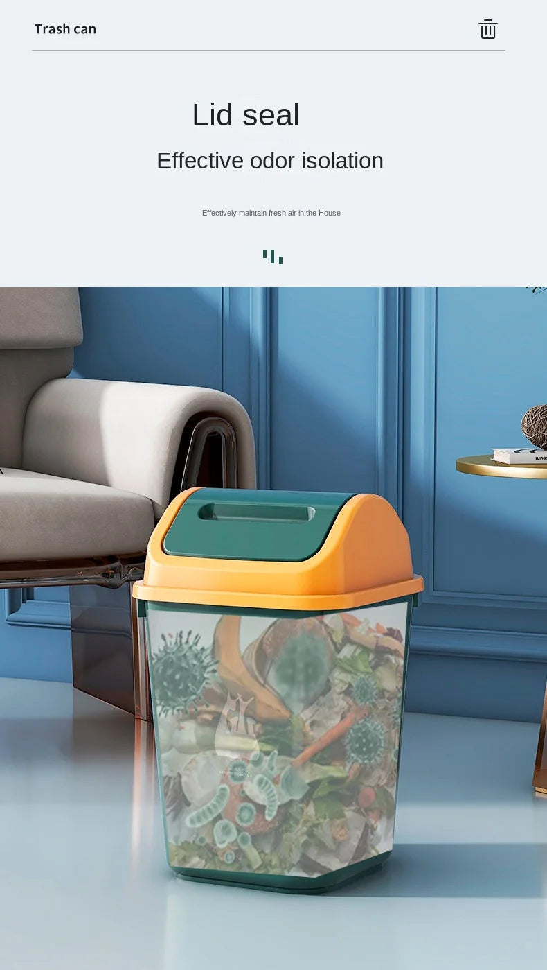 Trash can household bathroom toilet kitchen living room with cover bedroom large capacity shaking cover storage bucket