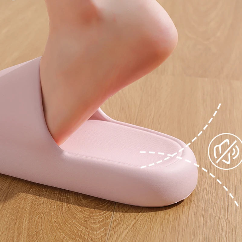 Unisex Non Slip Bathroom Home Slippers Soft Sole EVA Pillow Slides Summer Flat Beach Sandals Woman Thick Platform Cloud Slippers
