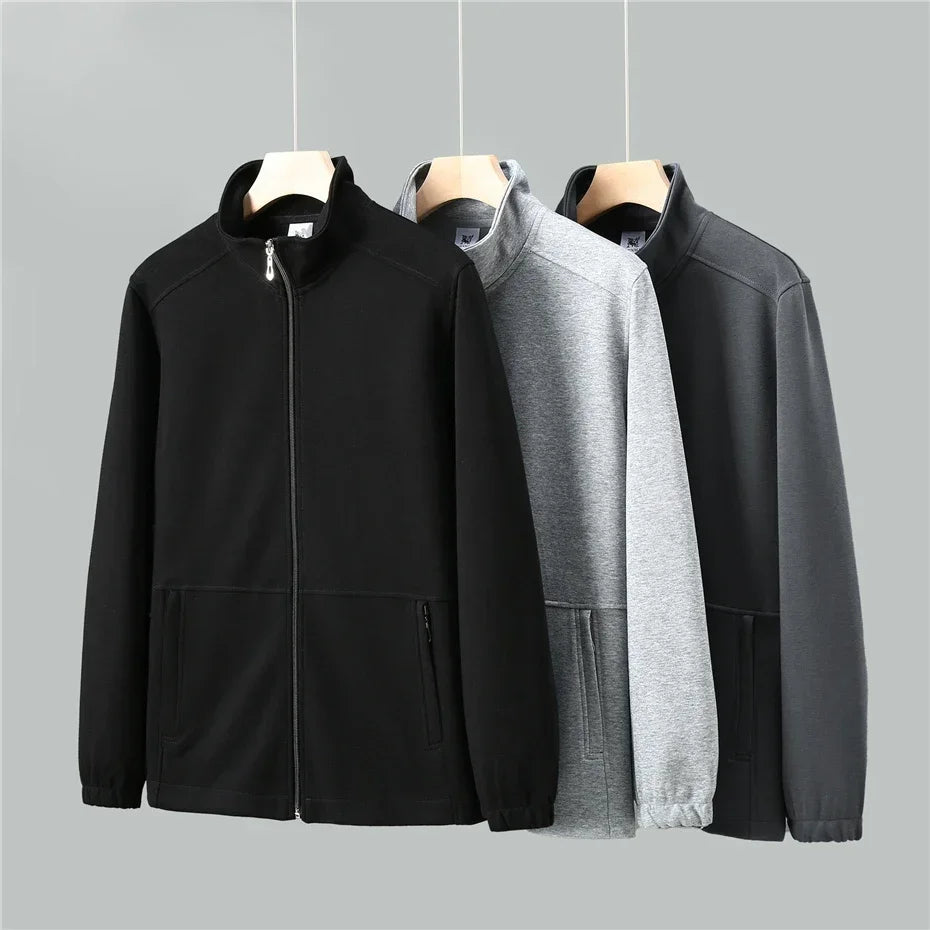 Extra Big Size Men's Spring Jacket Stand Collar Zip Up Coat Male Plus Large 10XL 12XL Loose Casual Fashion Work Wear Outerwear