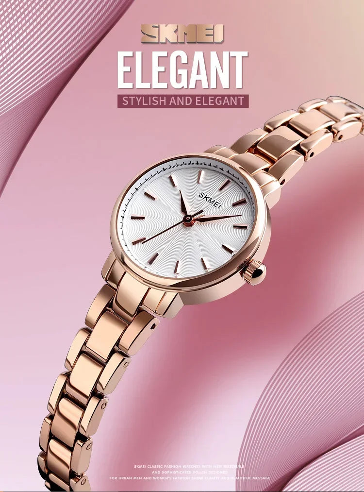SKMEI 1410 Wrist Waterproof Stainless Steel Women Watches Luxury Montre Femme Quartz Watch Women Fashion Ladies Watches