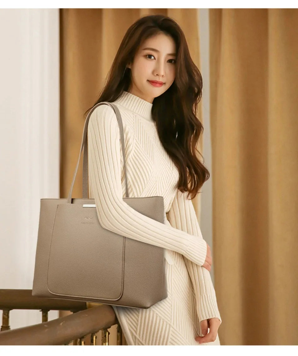 Large Capacity Women Shoulder Tote Bag Pu Leather Hand Bags for Women 2025 Designer Daily commuting Handbags HIgh Quality Sac