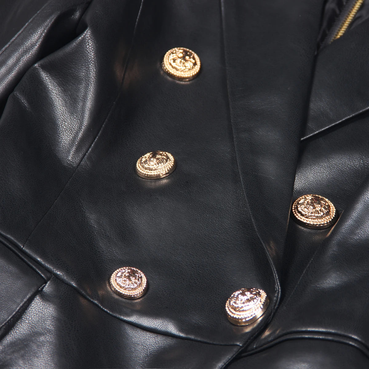 2024 Spring And Autumn New High-end Fashion, Simple Temperament, Slim Slim Skin, Women's Pu Leather Suit Skirt Dress