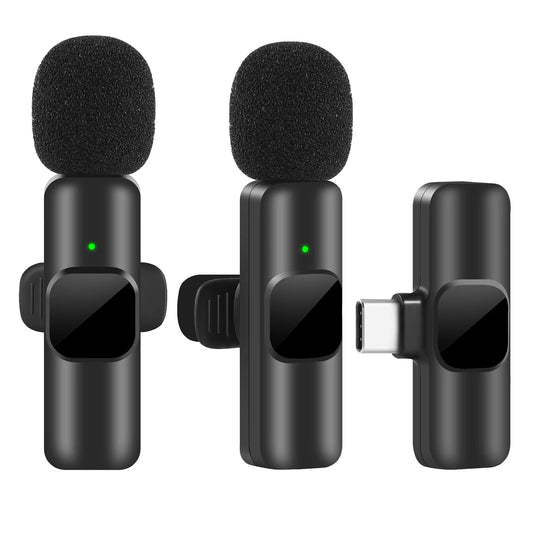 k60 New Wireless Lavalier Microphone Portable Audio Video Recording Mini Mic for iPhone Android Live Broadcast Gaming Phone Mic