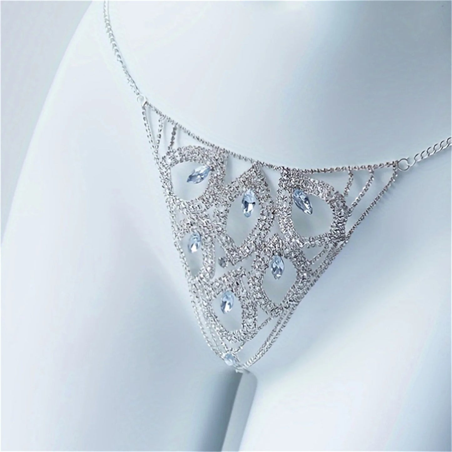 Luxury Leaf Rhinestone Body Jewelry sexy Thong Panties for Women Crystal Body Belly Waist Chain Accessories Valentine's Day gift