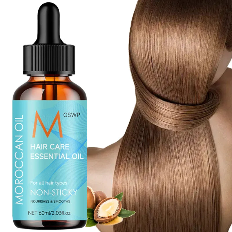 GSWP Moroccan Argan Oil Hair Oil deeply nourishes hair, leaving it smooth, shiny, and effectively tames frizz.60ml