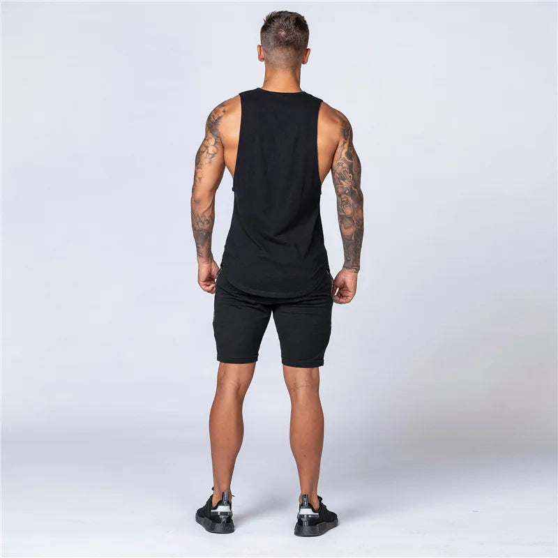Men Cotton Sleeveless Shirt Casual Gym Tank Top Man Quick Dry Fitness Basketball Vest Bodybuilding Running t-Shirt Man Clothing