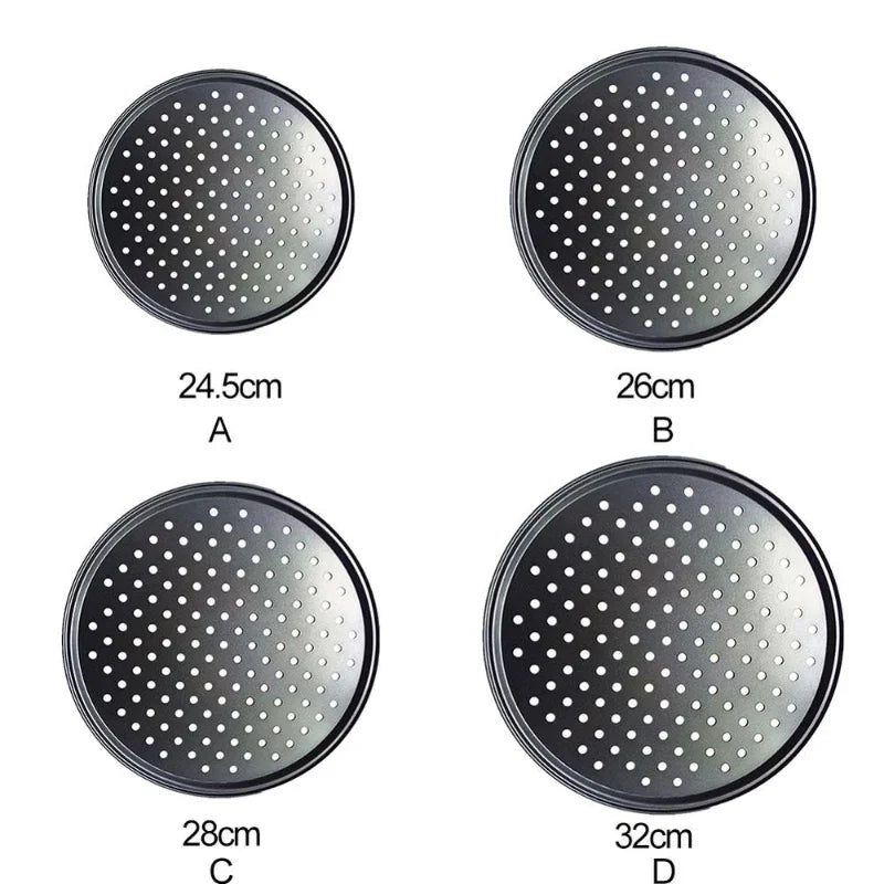 Household Pizza Pans with Holes Breathable Non-Stick Professional Baking Tray for Restaurant Home Grill Barbecue Baking Tools