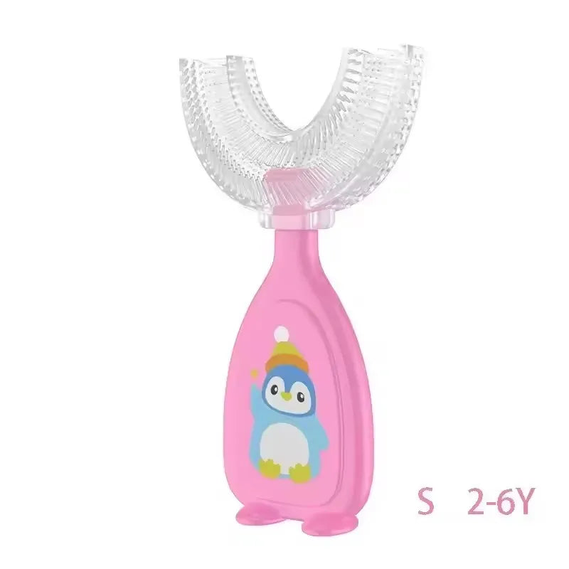 360 Degree U-Shaped Kids Toothbrush Soft Silicone Bristles Waterproof Oral Care Teeth Whitening Children's Health Brush