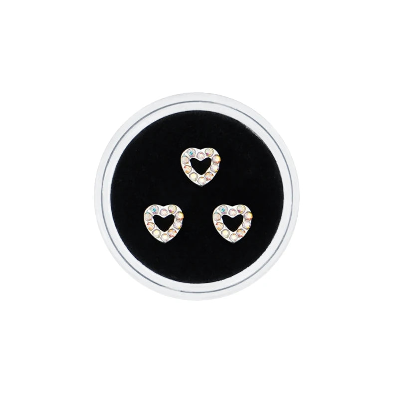 3pcs/Box Dental Tooth Gems Teeth Crystal Ornament Metal Tooth Gems Various Shape Beauty Oral Decorations