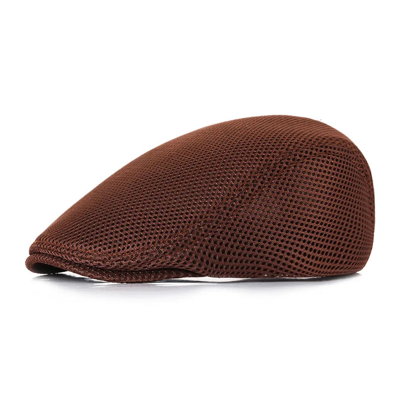 Breathable Mesh Hollow Berets Hat For Men Convenient Spring Summer Beret Quick-drying Newsboy Cap Retro Sun Hats Painter Caps
