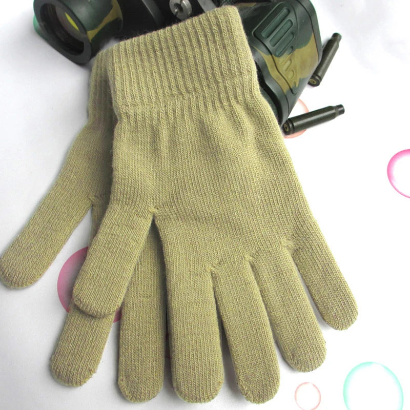 Women Knitted Gloves Autumn Hand Warmer Winter Thicken Full Finger Mittens Short Wrist Warm Gloves Unisex Outdoor Gloves