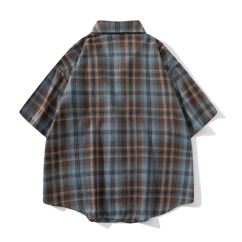 Plus Size 10xl 9xl Shirt Men Spring Summer Oversized Vintage Plaid Shirt 5xl 6xl 7xl 8xl Large Size Leisure Blouse Male