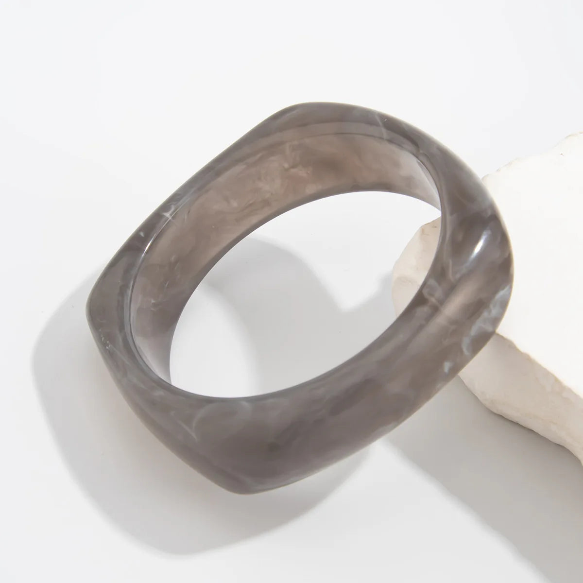 PuRui 6Style Exaggerated Irregular Chunky Acrylic Resin Wide Bracelet Trend Creative Stackable Spring Bangle Grunge Rock Jewelry