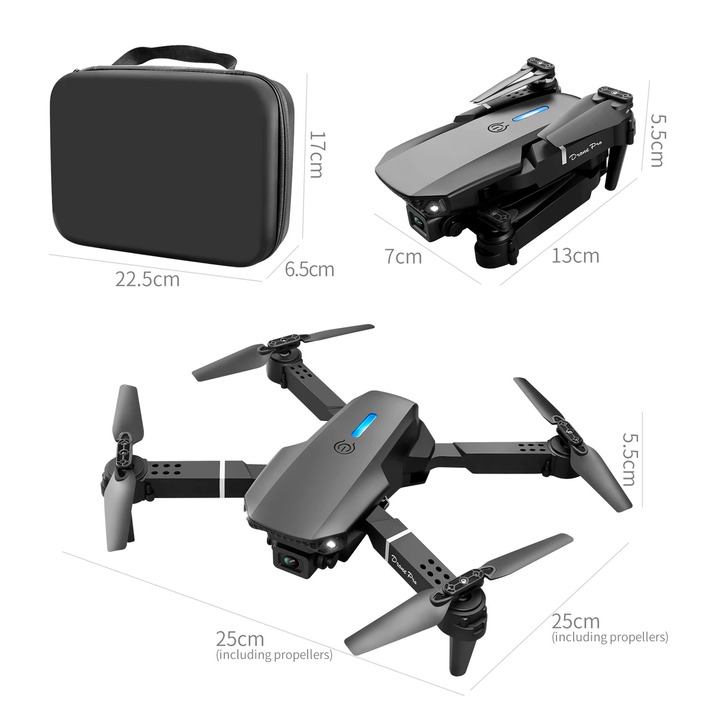 Newest E88 E99D Screen-controlled Lighting Mini Drone 4K 2 Camera Optical Flow Remote Control Aircraft Mavic Air 2